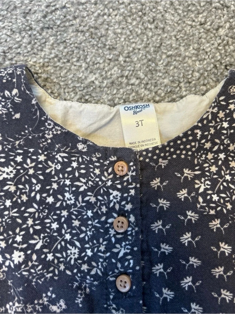 OshKosh B'gosh Navy Floral Patchwork Dress